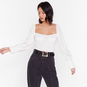 Nasty Gal don’t tie your luck puff sleeve blouse